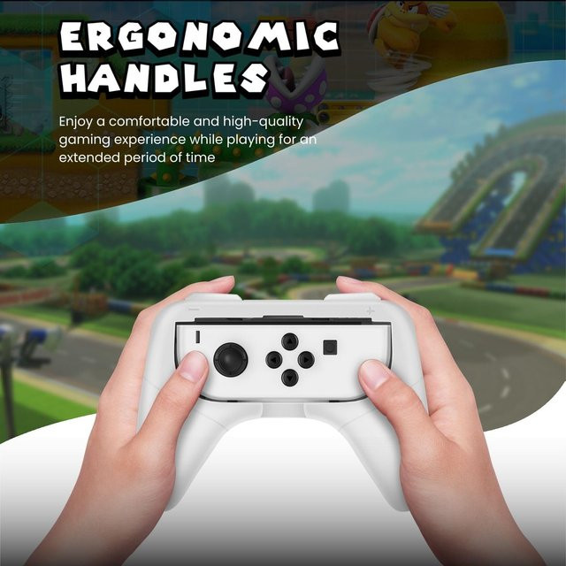 2er-Set verschleißfeste Videospiel-Controller Griffe aus ABS in Schwarz kompatibel mit Nintendo Switch Joy-Con - Bild 1