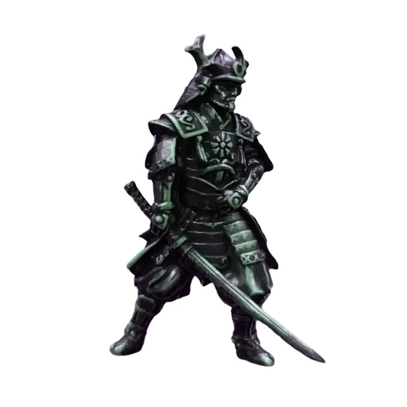 Samurai Modellfigur aus Kupfer in Schwarz als Vintage Desktop Dekoration für Erwachsene, Höhe: 4 cm - Bild 3
