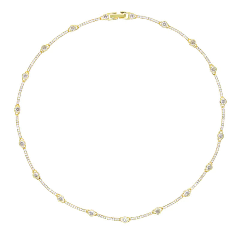 ATJMLADY Halskette, Goldfarben, Micro Pave 5A Kubikzirkonia CZ, Damen - Bild 3
