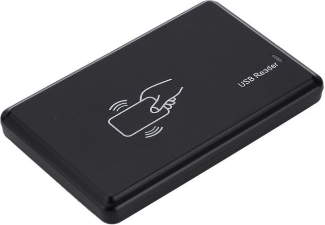 Igeteck USB-RFID-Kartenleser, -schreiber und -kopierer für 125 kHz mit 5 Schlüsselanhängern in Schwarz - Bild 1