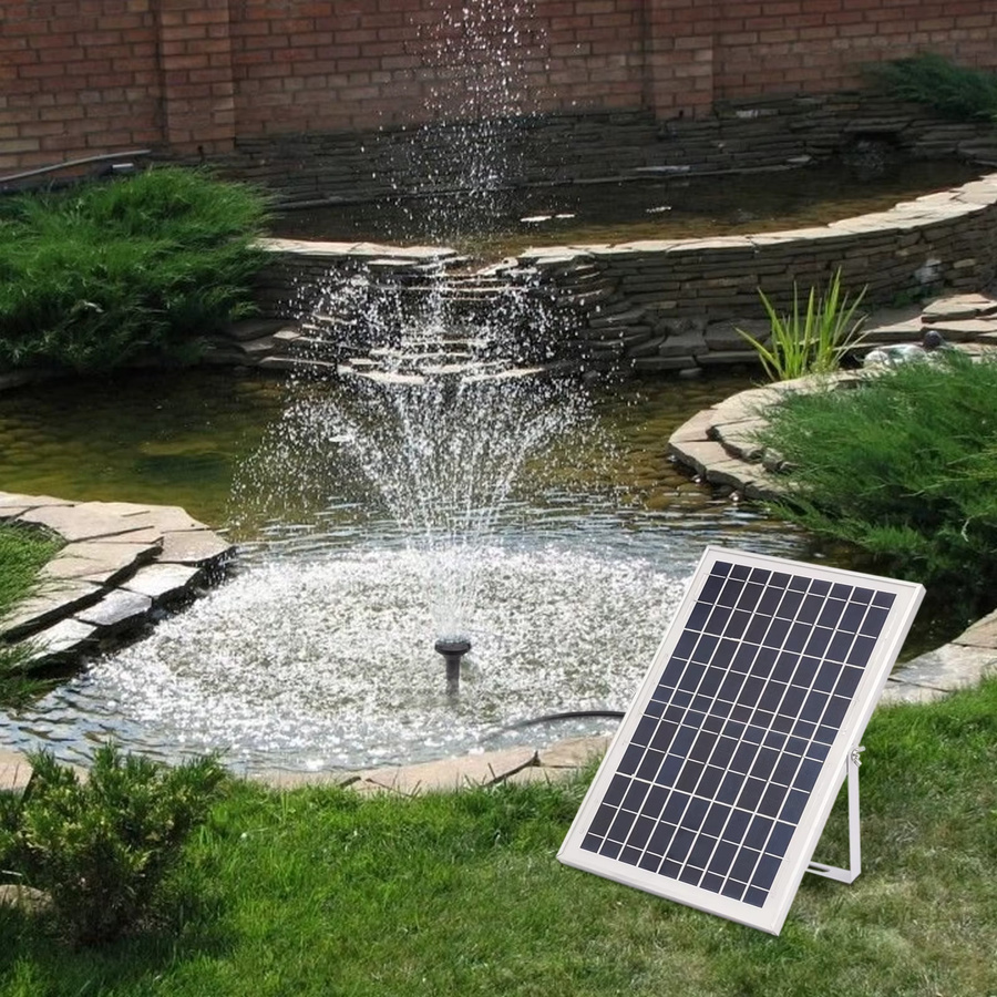 Bymaocar Solar-Teichpumpe 10 W mit Solarpanel für Fischteiche und Außenbereiche, Schwarz - Bild 2