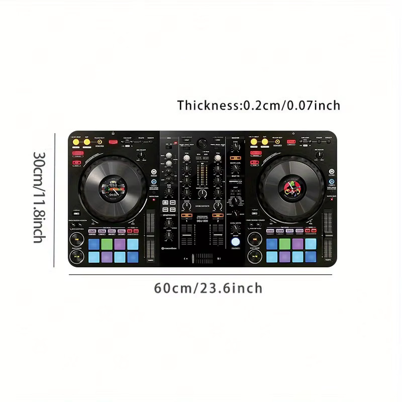 Rutschfestes DJ-Mixer-Tischpad in Schwarz für Home-Studio und Gaming, Breite: 90 cm, Tiefe: 40 cm - Bild 2