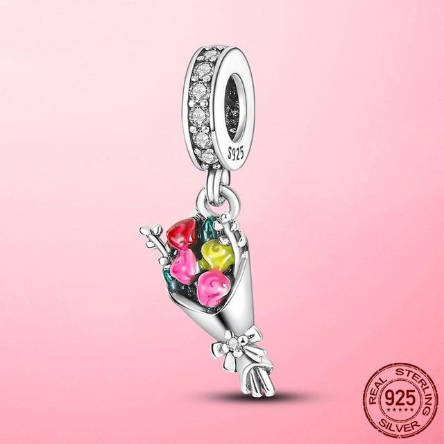 Anhänger Blühende Blume, 925 Silber, Perle, Zirkonia, Weiß, Damen - Bild 1