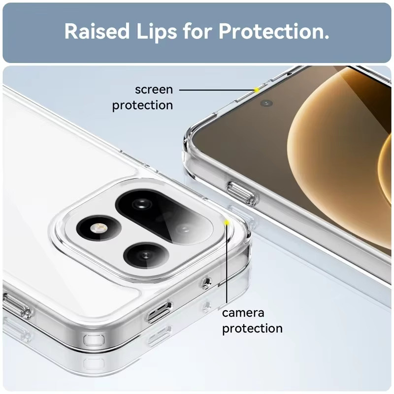 Stoßfeste Schutzhülle für OnePlus 15 mit transparenter PC-Rückseite und farbenfroher TPU-Bordüre in Schwarz und Transparent - Bild 1