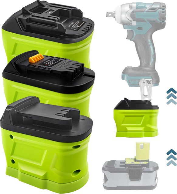 Adapter-Konverter für Ryobi 18V Li-Ionen-Akkus kompatibel mit Makita und Milwaukee 18V Elektrowerkzeugen - Bild 1