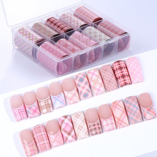 SWEET TREND Nail Art Transferfolien, Gittermuster, 10/20 Rollen - Bild 1