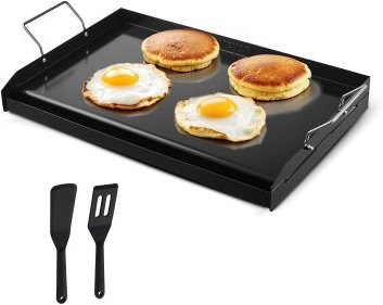 VEVOR Grillplatte aus Karbonstahl in Schwarz, rechteckige Grillpfanne für Gasgrill und Teppanyaki, B/T: 60,5 x 36,0 cm - Bild 1