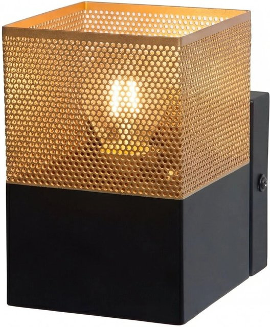 Licht-Erlebnisse Wandleuchte aus Metall in Schwarz und Gold für E27, Breite: 10 cm - Bild 1