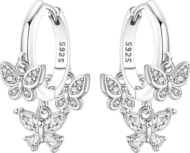 MISEFF Ohrring, 925 Silber, Schmetterling, Zirkonia, Damen - Bild 1