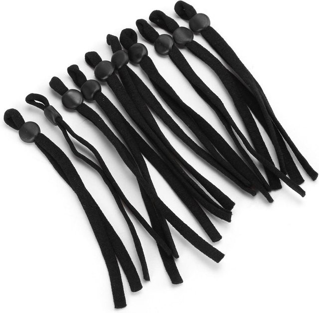 200 Stück GoolRC elastische Bänder mit verstellbaren Schnallen, dehnbare Ohrschlaufen und Kordeln zum Nähen, Weiß und Schwarz - Bild 1