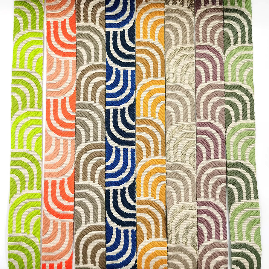 2 Rollen Jacquard-Gurtband aus 100 % Polyester in Gold und Grau, Breite: 3,8 cm, Gesamtlänge: 5,48 m - Bild 3