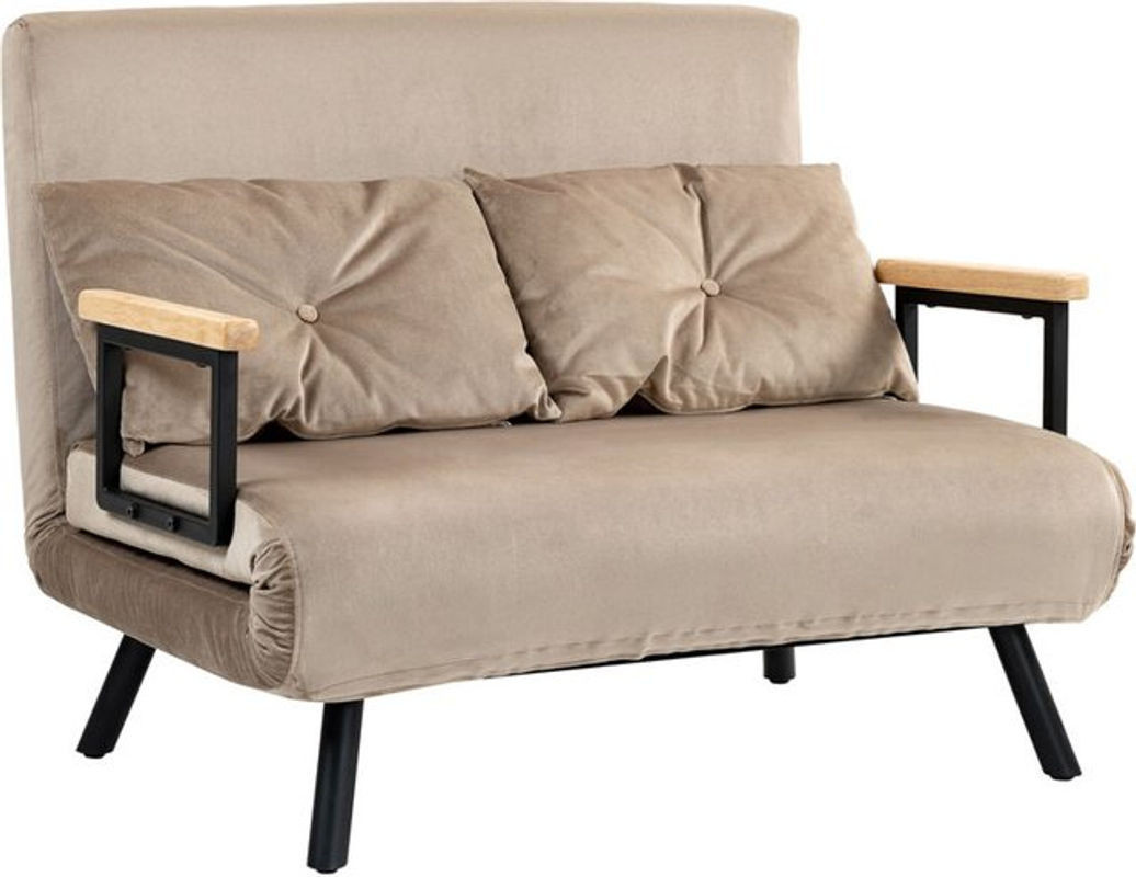 HOMCOM Schlafsofa in Braun mit Samtoptik und verstellbarer Rückenlehne, B/T/H: 102 x 73 x 81 cm - Bild 1