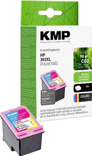 KMP Druckerpatrone H168CX kompatibel mit HP 302XL, Multicolor Set aus Cyan, Magenta und Gelb - Bild 1