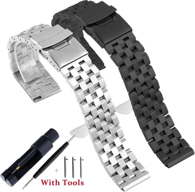 Zhangeer Uhrenarmband Edelstahl, Schwarz, Unisex - Bild 1