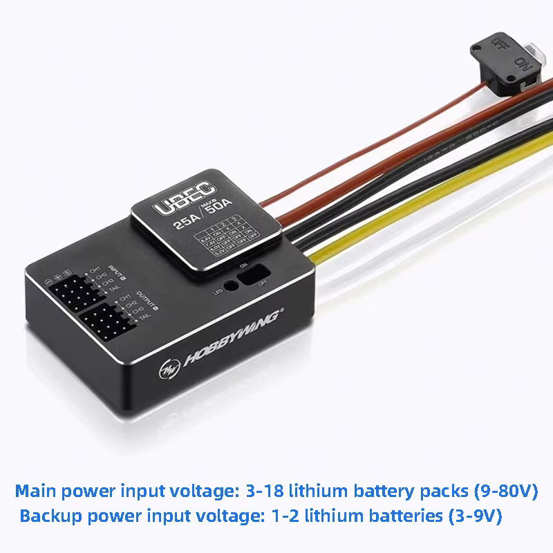 Hobbywing 25A UBEC HV externer BEC für 3-18S LiPo Batterien in Schwarz für DIY FPV Mini Racing Quadcopter Drohnen - Bild 2