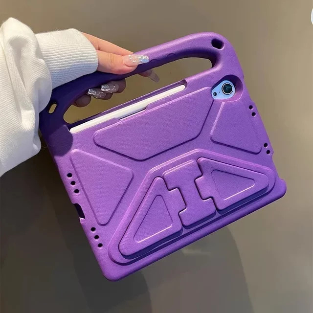 Stoßfeste EVA Kinderhülle mit Ständer für Apple iPad in Lila - Bild 1