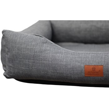 Petliving orthopädisches Hundebett Linn grau XL mit orthopädischem Schaumstoff und abnehmbarem Bezug - Bild 2