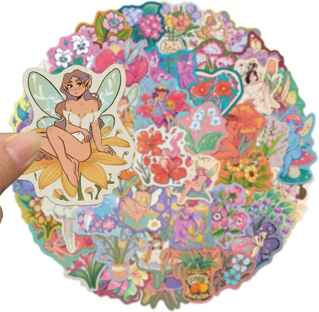 50 Stück Blume Fee Cartoon Aufkleber in Multicolour für DIY Dekoration von Laptop, Tablet und Telefonhüllen - Bild 1