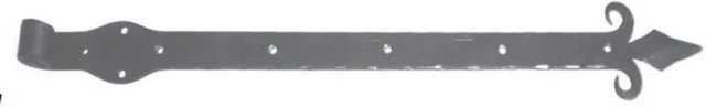 FeNau Holztorscharnier aus Stahl mit Zierde, Schwarz Matt, B: 40 cm, H: 38 cm, T: 3,8 cm - Bild 1