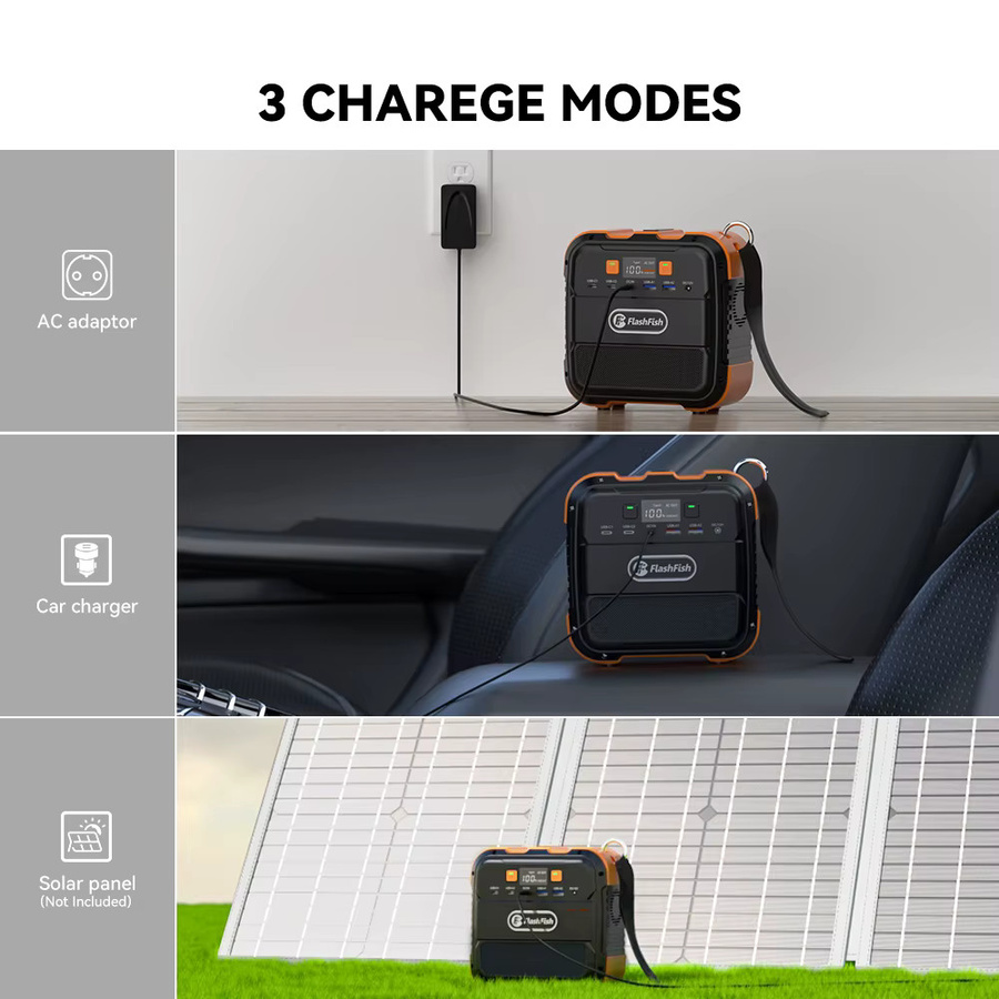 Flashfish Tragbares Kraftwerk Mini Solargenerator mit 120 W und 97,68 Wh Akku, 230 V Powerbank mit USB-C für Flugzeugreisen - Bild 6