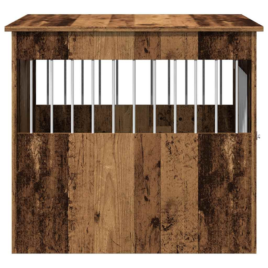 vidaXL Hundekäfig im Möbelstil in Altholz-Optik, Farbe: Braun, B/T/H: 64,5 x 80 x 71 cm - Bild 5