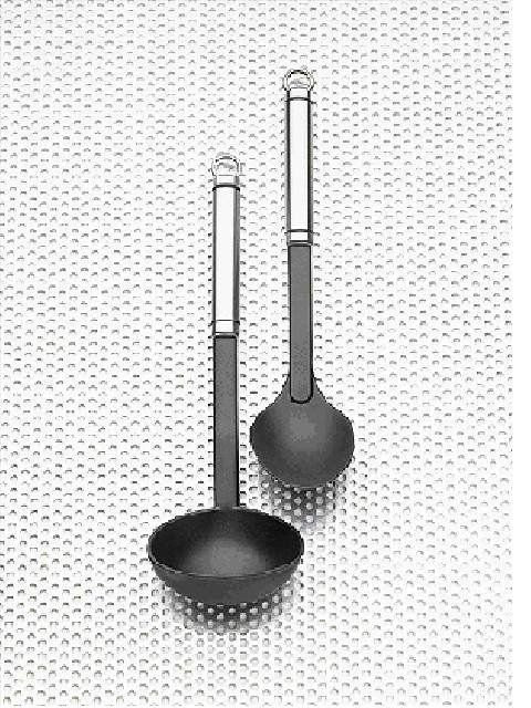 Schöpflöffel Justinus Twinline in Silber und Schwarz aus Edelstahl und Silikon - Bild 1