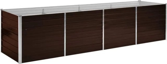 vidaXL Garten-Hochbeet aus verzinktem Stahl in Braun, B: 320 cm, T: 80 cm, H: 77 cm - Bild 1