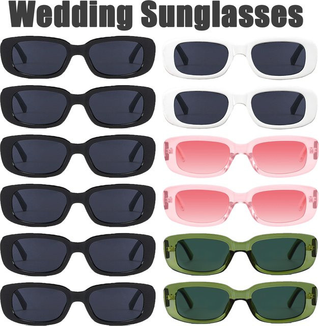 XMSJ Sonnenbrille, Vollrand, rechteckig, Kunststoff, grün - Bild 1