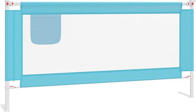 VD Home Furnishing Kleinkindbett-Sicherheitsgitter aus Textil und Metall, Blau, Breite: 180 cm, Höhe: 25 cm - Bild 1