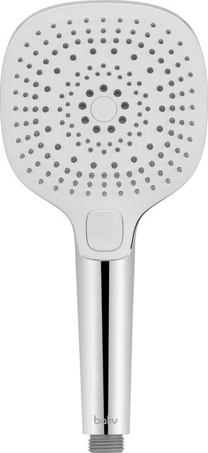 baliv Handbrause HBR-115.430 quadratisch-rund in Chrom und Weiß mit Anti-Limescale-Funktion - Bild 1