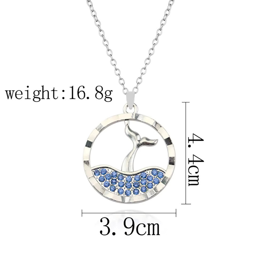 YiYuYiHua Halskette, Wal Schwanz Fisch, Silber, Unisex - Bild 4