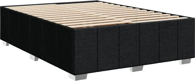 vidaXL Bettgestell aus Kiefernholz und Stoff in Schwarz B/T/H: 160 x 200 cm - Bild 1