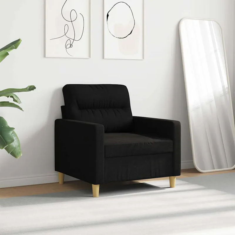 Modern Sessel von Vidaxl in Schwarz mit Stoffbezug und Metallgestell, Breite: 60 cm - Bild 4