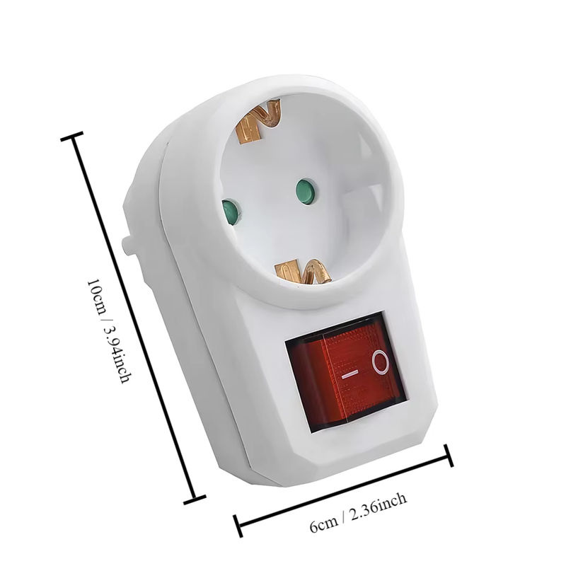 CILIA 2/4-teiliger EU-Steckdosenadapter in Weiß mit EIN/AUS-Schalter und Euro-Schuko Wandmontage-Verlängerungsleiste - Bild 2