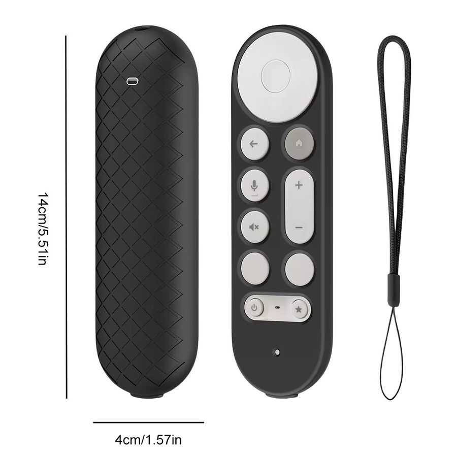 Rutschfeste Silikon-Fernbedienungshülle für Google TV Streamer 4K in Blau mit Trageband - Bild 4