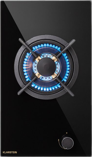 Klarstein Goldflame Gaskochfeld mit 1 Wokbrenner aus Glaskeramik in Schwarz - Bild 1