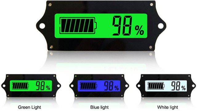 Voktta LCD Batterie Spannung und Kapazität Anzeige Display Tester für Lithium Li-Ion Säure Blei LifePo4 Batterien in Schwarz oder Weiß - Bild 1