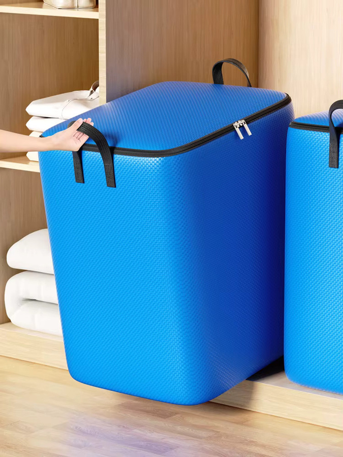 Faltbare Aufbewahrungstasche für Kleidung und Bettzeug in Blau mit großer Kapazität und wasserdichter Oberfläche - Bild 2