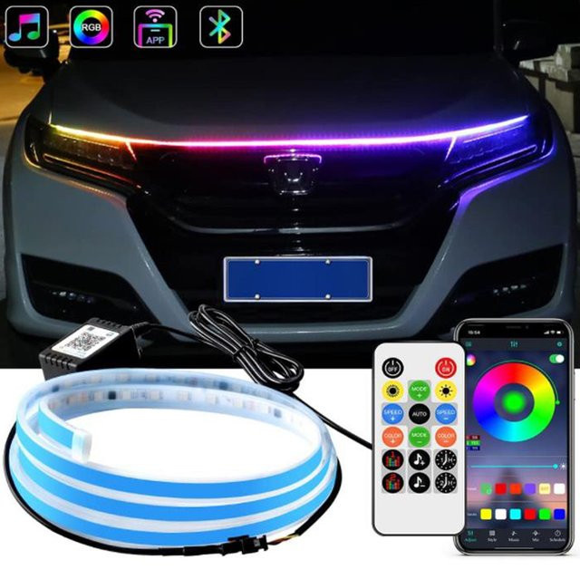 KALADA Symphony Auto-LED-Haubenlichtleiste mit 108 LEDs, Mehrfarbig, Tagfahrlicht und Atmosphärenlicht für SUV, steuerbar per App und Fernbedienung - Bild 1