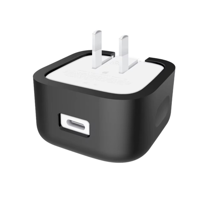 Apple USB-C Silikon Ladeadapter-Hülle Anti-Fall und rutschfest in Schwarz für 40 W Ladegeräte - Bild 2