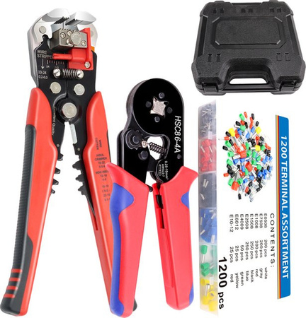 YEFYM Crimpzangen-Set mit Werkzeugkasten für Aderendhülsen und Pin-Terminal-Anschlüsse, Mini-verstellbare Ratsche, HSC8 6–4 A