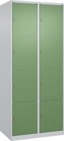 C+P Schließfachschrank Classic PLUS mit 2 Abteilen, Farbe Grau und Resedagrün, B/T/H: 80 x 50 x 185 cm - Bild 1