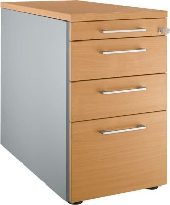 Schäfer Shop Genius Standcontainer 1336 mit Griff, eckig, weißalu/Buche-Dekor, B: 43,5 cm, H: 71,7 cm - Bild 1