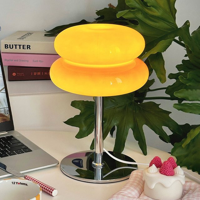 Nordic Pilz Glas Lampe im Bauhaus-Stil mit Trikromatik und Dimmen als Schreibtisch-Nachtlicht - Bild 1