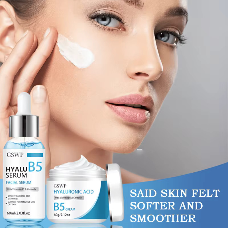 GSW Vitamin B5 Feuchtigkeitscreme und Serum Set mit Panthenol, 60ml+60g - Bild 2