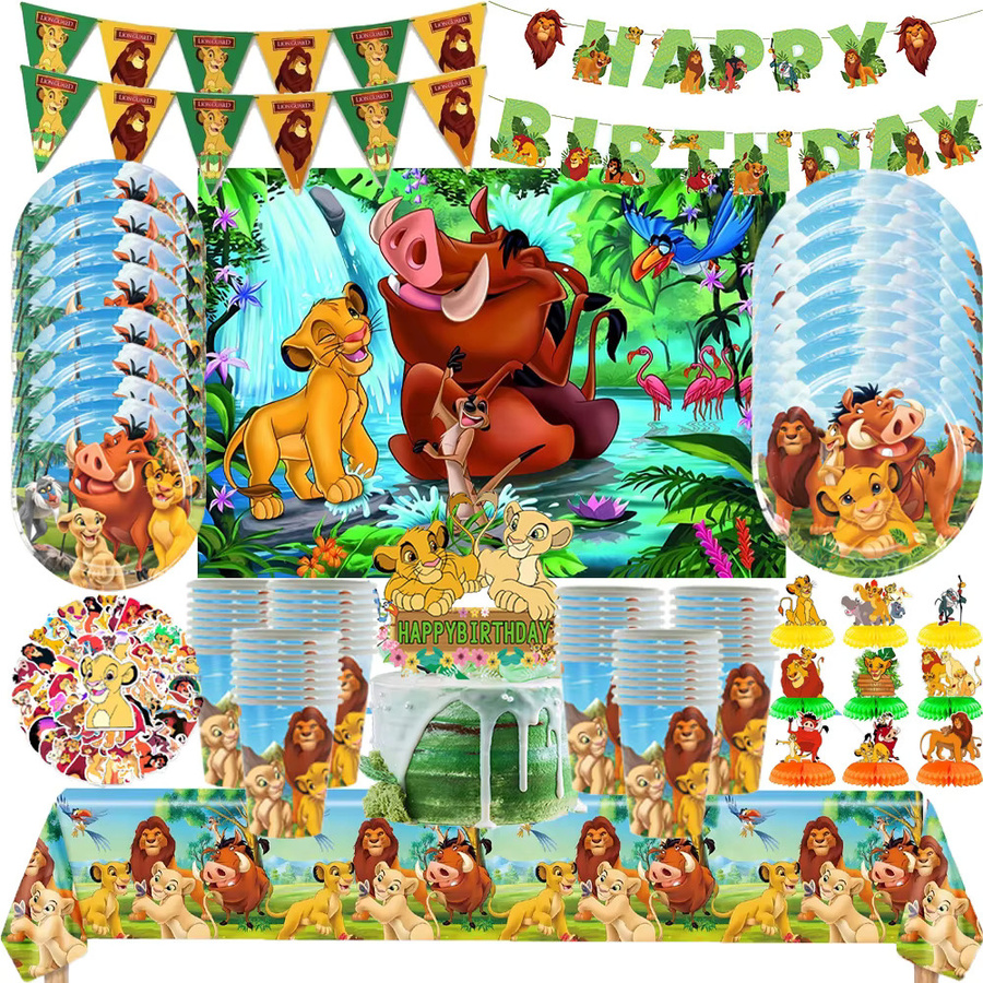 Disney König der Löwen Party-Tischdecke für Kindergeburtstage, mehrfarbig, B/L: 108 x 180 cm - Bild 1