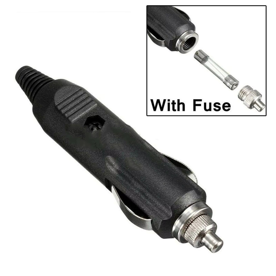 12 Volt 20A Zigarettenanzünder Adapter mit Netzanschluss und Barrel-Plug in Schwarz - Bild 2