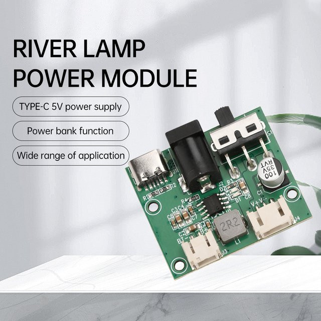 diymore DC 5V Flusslicht-Leistungsmodul mit Wabenspule und Touch-Induktionsschalter in Grün mit USB-C Anschluss - Bild 1