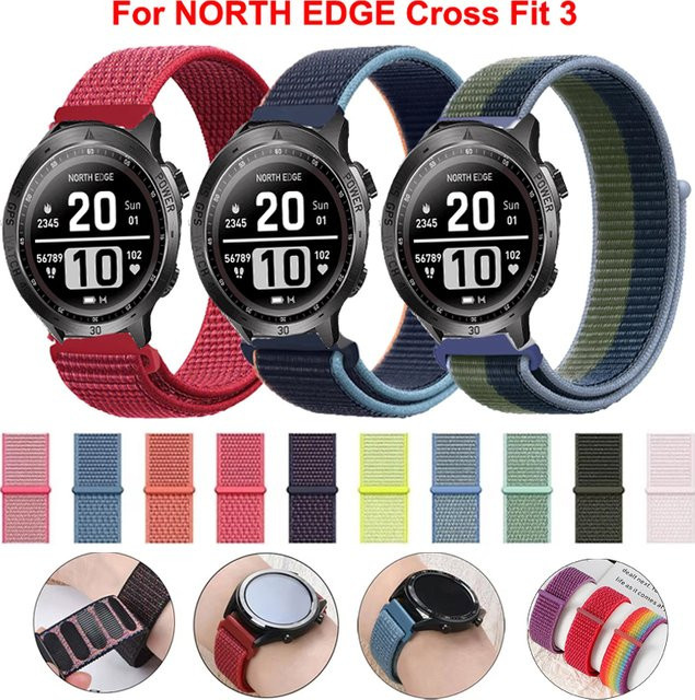 NORTH EDGE Uhrenarmband Nylon, 22 mm, Schwarz - Bild 1