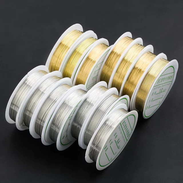 SMI Fine Kupferdraht, Goldener und Versilberter Metallfaden, 0,2mm-1mm - Bild 1